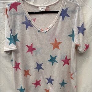 BiBi Multicolor Star V-Neck Top